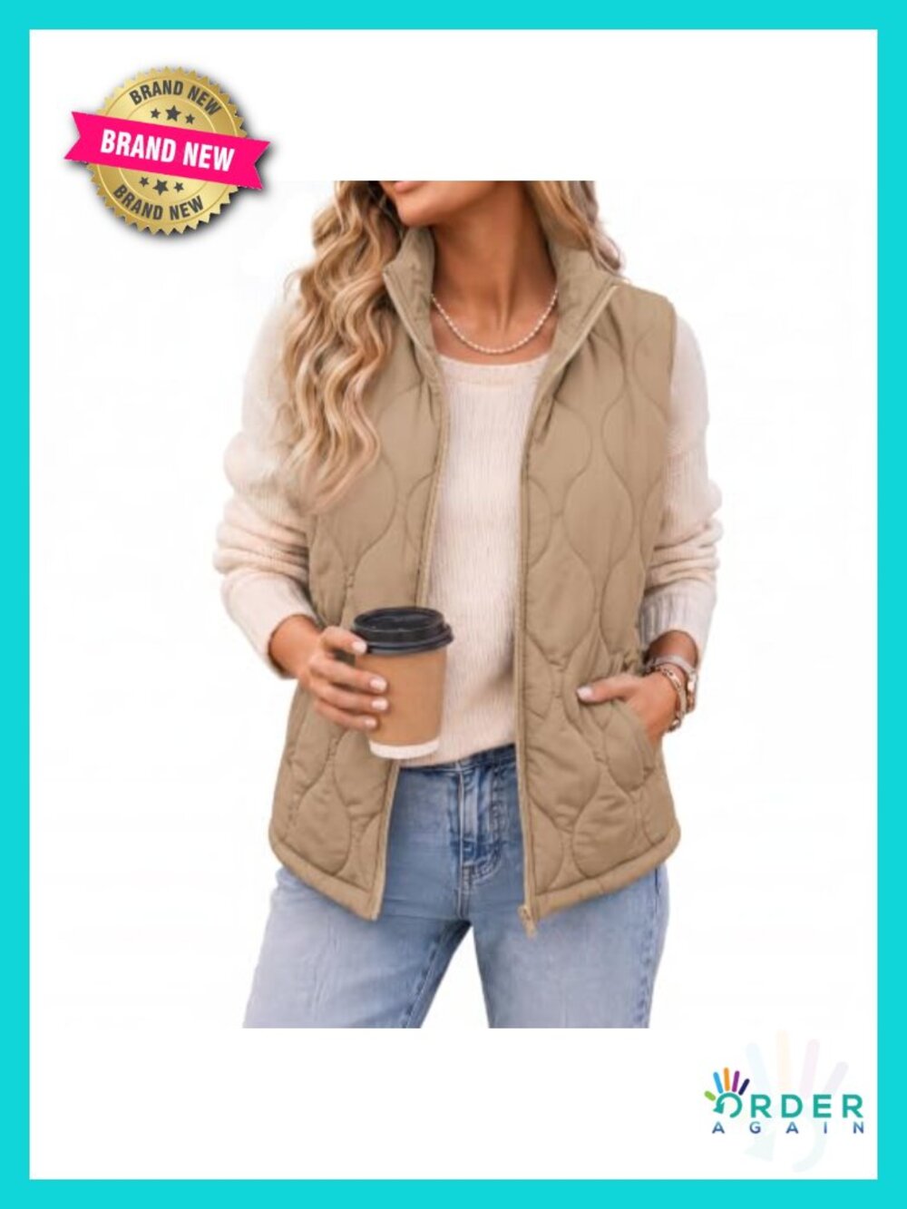 Lightweight Quilted Puffer Vest Sleeveless Zip Up Jacket